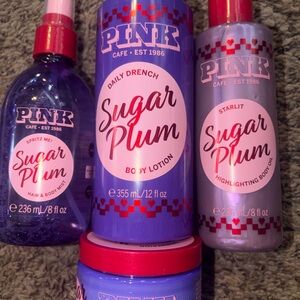PINK Victoria's Secret Sugar Plum Skincare Set - Purple and Pink
